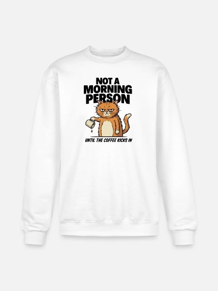 Grumpy Cat Coffee Pour - Champion Unisex Powerblend Sweatshirt - white