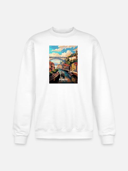 Porto Portugal Travel - Champion Unisex Powerblend Sweatshirt  - white