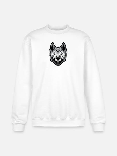 Wolf Loyalty Emblem Portrait - Champion Unisex Powerblend Sweatshirt - white
