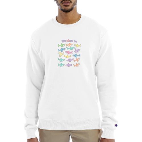 It’s Okay To – Cute Pastel Shark - Champion Unisex Powerblend Sweatshirt 