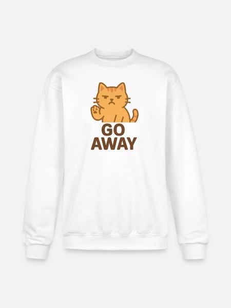 Grumpy Cat Go Away Cartoon - Champion Unisex Powerblend Sweatshirt - white