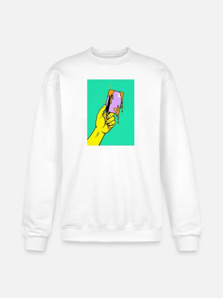 Melting Tech Pop Art Hand - Champion Unisex Powerblend Sweatshirt  - white