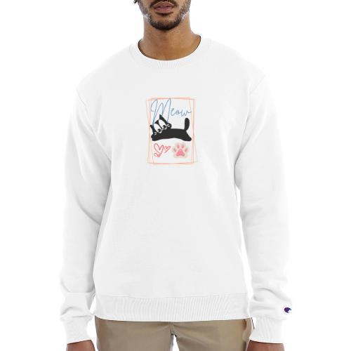 Meow Cat Paw Cute Kitty Lover Design - Champion Unisex Powerblend Sweatshirt 