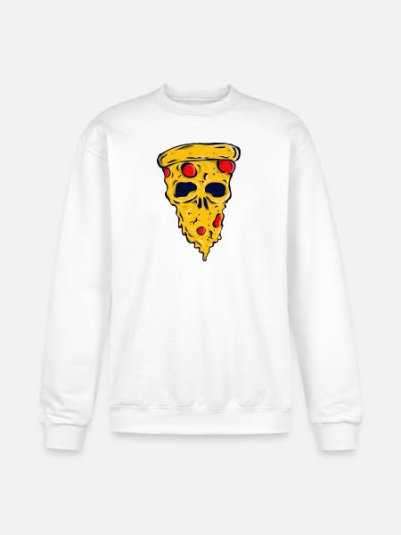 Neon Skull Pizza Slice - Champion Unisex Powerblend Sweatshirt - white