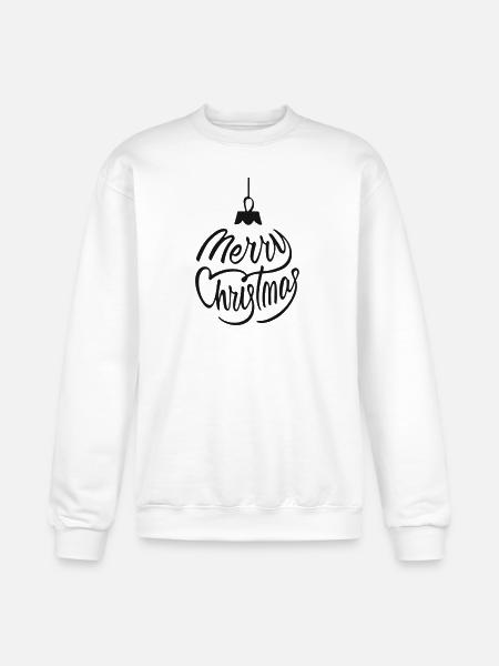 Merry Christmas Script Ornament - Champion Unisex Powerblend Sweatshirt - white