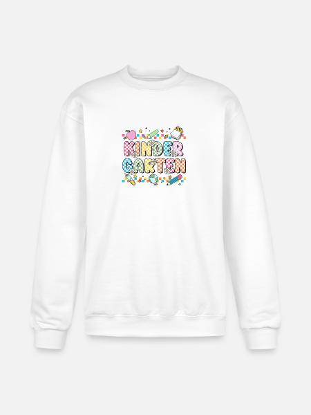 Kindergarten Checkerboard Teacher - Champion Unisex Powerblend Sweatshirt - white