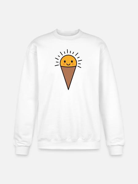 Cheerful Ice Cream Cone - Champion Unisex Powerblend Sweatshirt - white