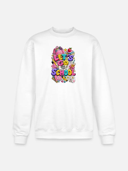 Let's Go To School - Champion Unisex Powerblend Sweatshirt - white