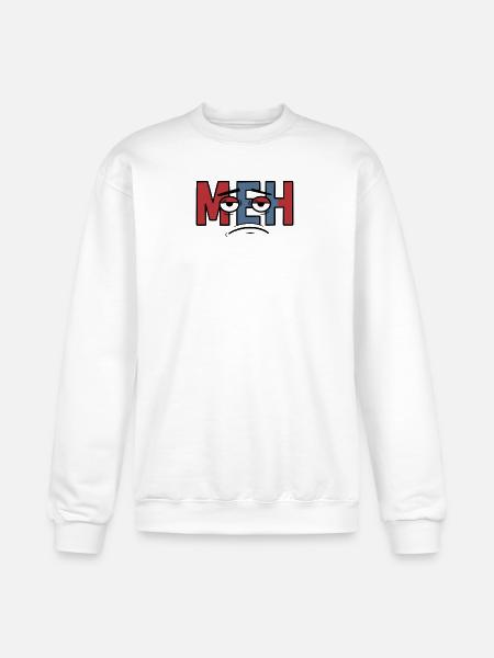 Meh Expression Bold Typography - Champion Unisex Powerblend Sweatshirt - white