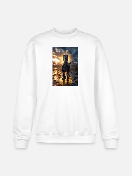Dino at Sunset Shore - Champion Unisex Powerblend Sweatshirt - white