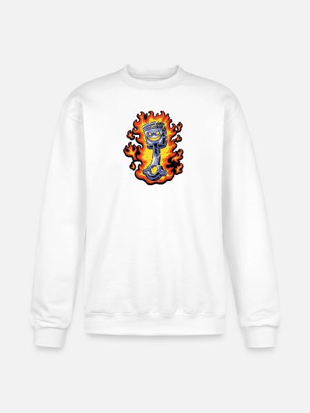 Flaming Piston Mascot - Champion Unisex Powerblend Sweatshirt  - white