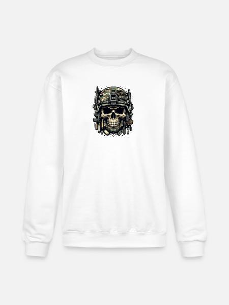Soldier's Legacy: Camo Skull - Champion Unisex Powerblend Sweatshirt  - white