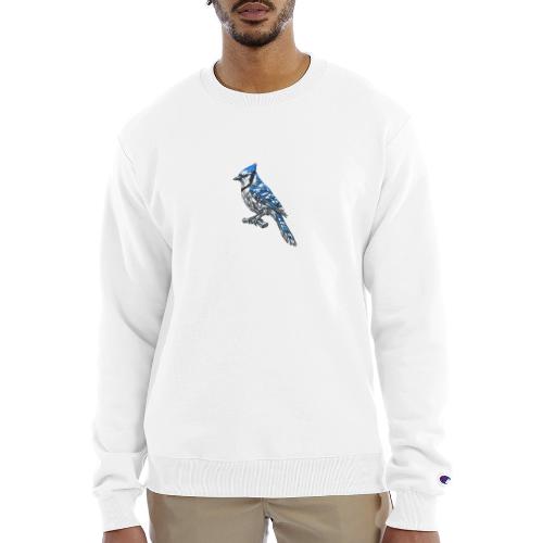 Silver Blue Jay on Perch + Flight Stages 2-print - Champion Unisex Powerblend Sweatshirt 