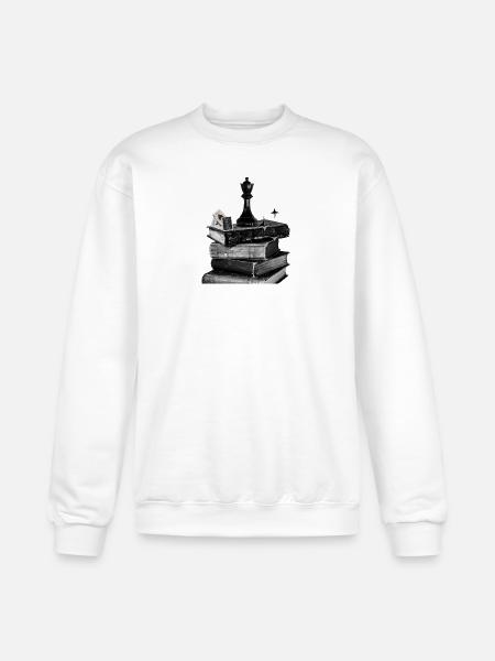 Noir Bookshelf Chess Crown - Champion Unisex Powerblend Sweatshirt - white