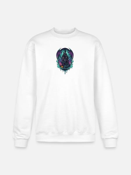 Moonlit Castle of Bats - Champion Unisex Powerblend Sweatshirt - white
