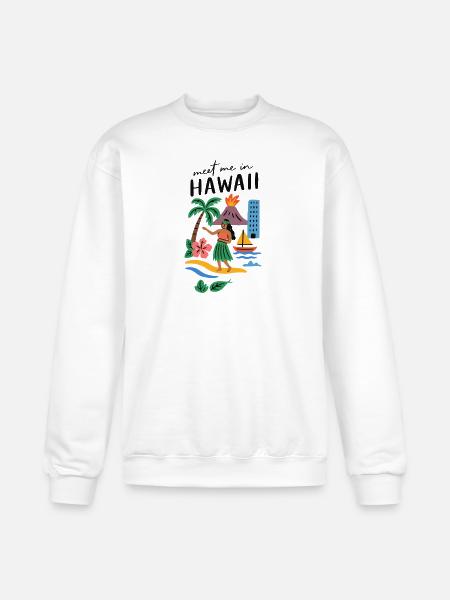Hawaii Adventure Summer Tee - Champion Unisex Powerblend Sweatshirt - white