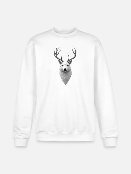 Geometric Winter Elk Illustration - Champion Unisex Powerblend Sweatshirt  - white