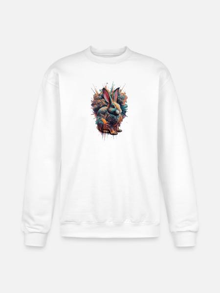 Neon Splash Rabbit - Champion Unisex Powerblend Sweatshirt - white