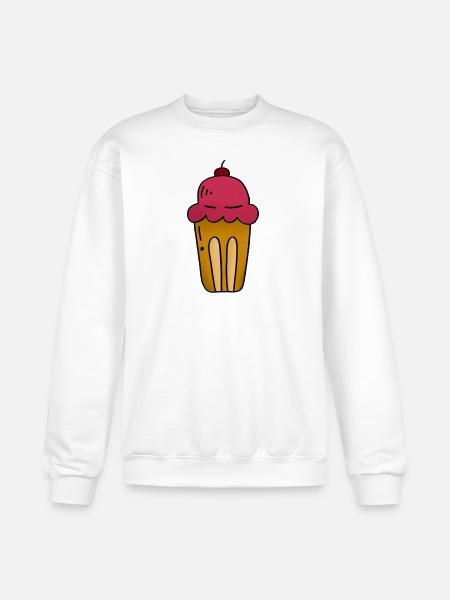 Pink Ice Cream Pop Art Cone - Champion Unisex Powerblend Sweatshirt - white