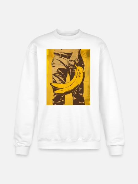 Banana Pop Art Silhouette - Champion Unisex Powerblend Sweatshirt - white