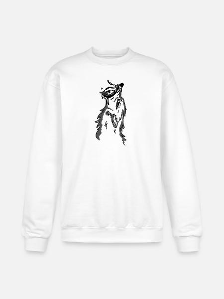 Lone Wolf Moonlit Silhouette - Champion Unisex Powerblend Sweatshirt - white