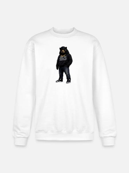 Midnight Bear Hoodie Pun - Champion Unisex Powerblend Sweatshirt - white