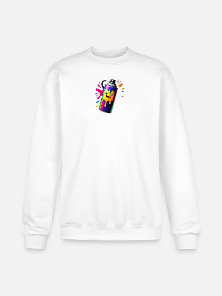 Rainbow Spray Paint Mascot - Champion Unisex Powerblend Sweatshirt - white