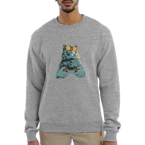 Cat: Fluff Mode On - Champion Unisex Powerblend Sweatshirt 