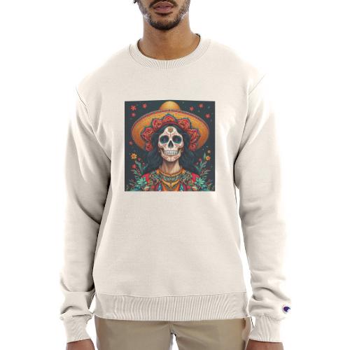 Charra Skull Art | Traditional Mexican Design - Champion Unisex Powerblend Sweatshirt 