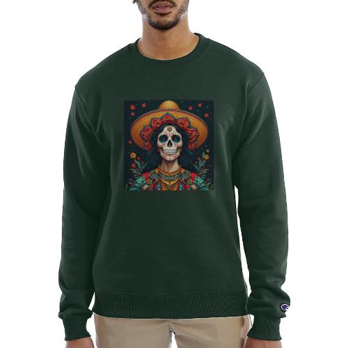 Charra Skull Art | Traditional Mexican Design - Champion Unisex Powerblend Sweatshirt 
