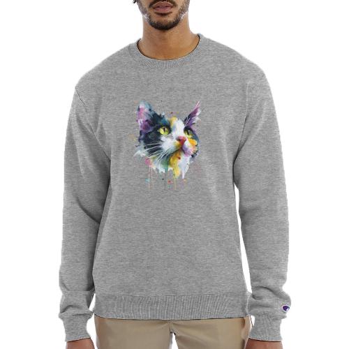 Cat: Painted Purr Expression - Champion Unisex Powerblend Sweatshirt 