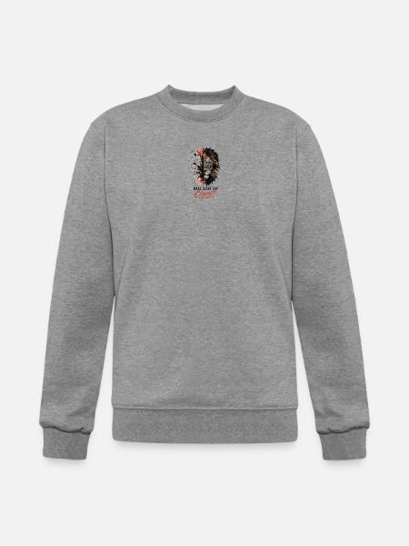 Timekeeper Tiger Split Clock - Champion Unisex Powerblend Sweatshirt - heather gray