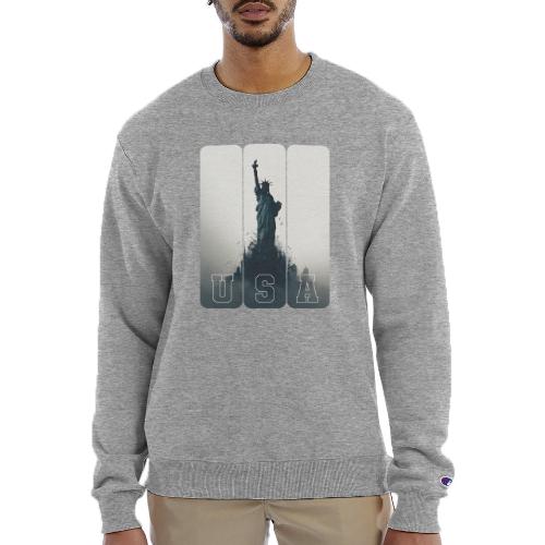 USA: Liberty Rising Over Manhattan - Champion Unisex Powerblend Sweatshirt 