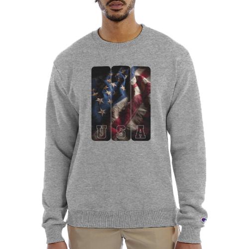 USA: Worn Stars and Stripes - Champion Unisex Powerblend Sweatshirt 
