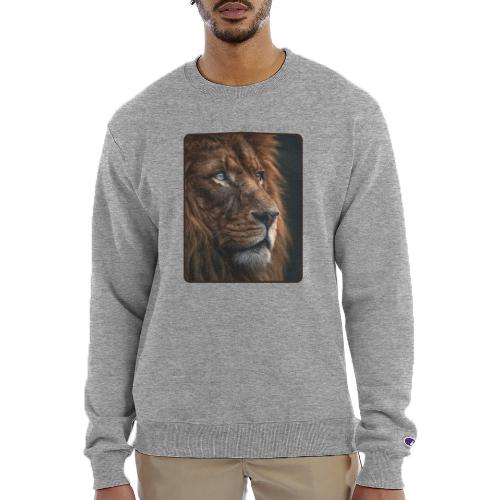 Lion Portrait Majestic Wildlife Design - Champion Unisex Powerblend Sweatshirt 