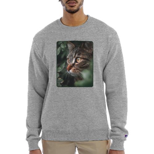 Tabby Cat Jungle Eyes Design - Champion Unisex Powerblend Sweatshirt 