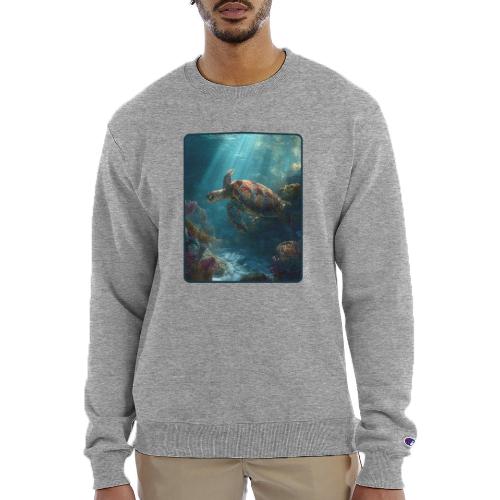 Sea Turtle Coral Reef Design - Champion Unisex Powerblend Sweatshirt 