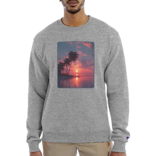 Tropical Sunset Ocean Reflection Design - Champion Unisex Powerblend Sweatshirt 