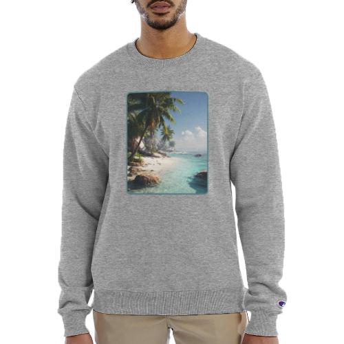 Tropical Beach Paradise Palm Design - Champion Unisex Powerblend Sweatshirt 