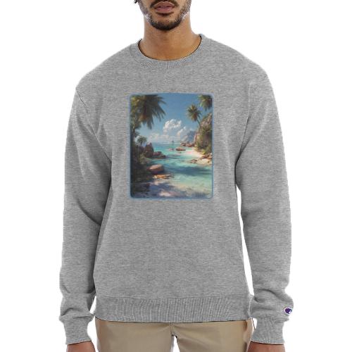 Tropical Island Paradise Ocean Design - Champion Unisex Powerblend Sweatshirt 