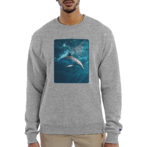 Dolphin Sunlit Ocean Serenity Design - Champion Unisex Powerblend Sweatshirt 