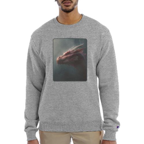 Red Dragon Fog Portrait Design - Champion Unisex Powerblend Sweatshirt 