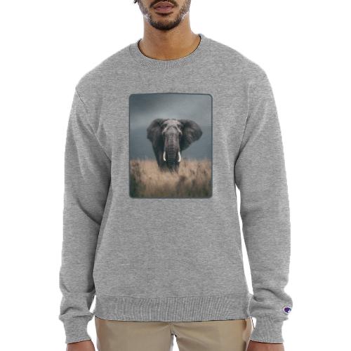 Majestic African Elephant Portrait Design - Champion Unisex Powerblend Sweatshirt 