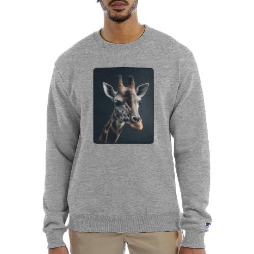 Majestic Giraffe Artistic Portrait Design - Champion Unisex Powerblend Sweatshirt 