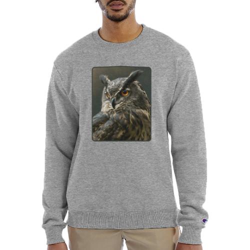 Eurasian Eagle Owl Portrait Design - Champion Unisex Powerblend Sweatshirt 