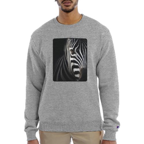 Zebra High Contrast Portrait Design - Champion Unisex Powerblend Sweatshirt 