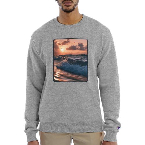 Golden Sunset Ocean Wave - Champion Unisex Powerblend Sweatshirt 