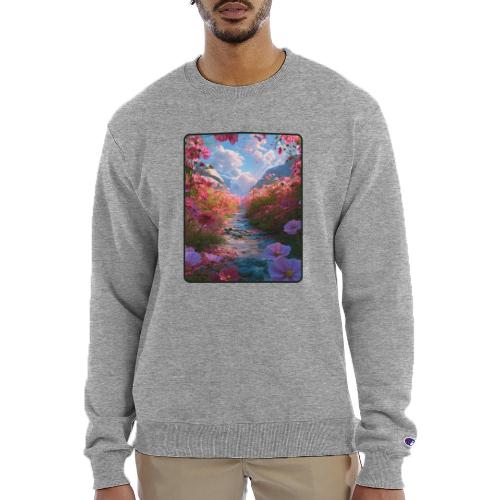 Dreamy Cosmos Valley Landscape Art - Champion Unisex Powerblend Sweatshirt 