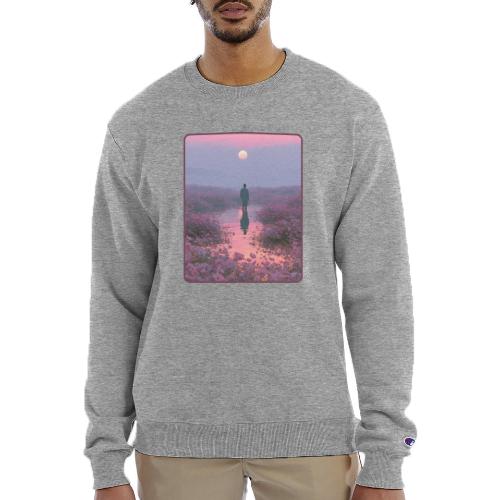 Ethereal Sunset Flower Field Art - Champion Unisex Powerblend Sweatshirt 