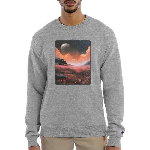 Moonlit Fantasy Flower Landscape - Champion Unisex Powerblend Sweatshirt 